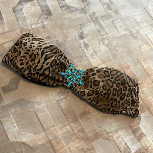 Victoria Secret Bandeau Animal Print  Swim Bikini Top